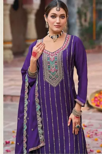Royal blue free size full stitched upto 42 palazzo wedding suits