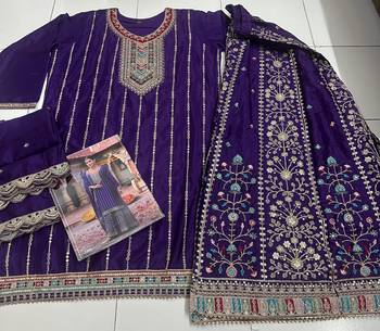 Royal blue free size full stitched upto 42 palazzo wedding suits 3