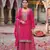 Dark pink free size full stitched upto 42 palazzo wedding suits