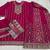 Dark pink free size full stitched upto 42 palazzo wedding suits