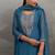 Turquoise paach patti zardosi kurta suit set