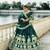 GREEN HEAVY CHINON SILK EMBROIDERY PARTY WEAR LEHENGAS CHOLI