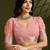 Peach all over zari woven silk blend saree with blouse
