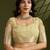 Yellow zari checks silk blend saree with woven pallu and unstitched blouse