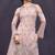 Rose gold embroidery zari and dimond net straight palazzo - free size stitched