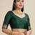 Green zari butti banarasi silk blend saree with blouse