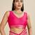 Pink zari woven banarasi silk blend saree with blouse