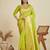 Pista banarasi silk blend saree with matching blouse