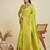 Pista banarasi silk blend saree with matching blouse