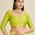 Pista banarasi silk blend saree with matching blouse