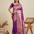 Purple banarasi silk blend saree with matching blouse
