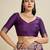Wine butti work banarasi silk blend saree with blouse
