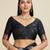 Banarasi silk blend saree with copper-silver zari butti and paithani pallu