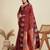 Silver-copper zari butti Banarasi silk blend saree with blouse