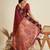 Silver-copper zari butti Banarasi silk blend saree with blouse