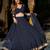 BLACK ZARI AND CODING LACE WORK WITH LEHERIYA PRINTED GEORGETTE LEHENGA CHOLI