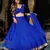 BLUE ZARI AND CODING LACE WORK WITH LEHERIYA PRINTED GEORGETTE LEHENGA CHOLI