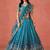 TURQUOISE GEORGETTE SEQUINS ZARI EMBROIDERED LEHENGA CHOLI