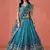 TURQUOISE GEORGETTE SEQUINS ZARI EMBROIDERED LEHENGA CHOLI