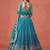 TURQUOISE GEORGETTE SEQUINS ZARI EMBROIDERED LEHENGA CHOLI