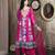Pink embroidered georgette asymmetrical culottes kurta dupatta readymade suits