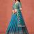 TURQUOISE GEORGETTE SEQUINS ZARI EMBROIDERED LEHENGA CHOLI
