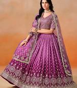RANI PINK GEORGETTE SEQUINS ZARI EMBROIDERED LEHENGA CHOLI