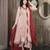 Peach embroidered net anarkaliculottes kurta dupatta readymade suits