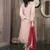 Peach embroidered net anarkaliculottes kurta dupatta readymade suits
