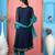 Navy-blue embroidered georgette anarkali trouser kurta dupatta readymade suits