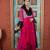 Pink embroidered georgette asymmetrical  trouser kurta dupatta readymade suits