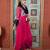 Pink embroidered georgette asymmetrical  trouser kurta dupatta readymade suits