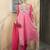 Light-pink embroidered georgette asymmetrical  trouser kurta dupatta readymade suits