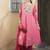 Light-pink embroidered georgette asymmetrical  trouser kurta dupatta readymade suits