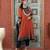 Brown embroidered georgette anarkali trouser kurta dupatta readymade suits