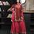 Maroon embroidered silk straight cut sharara kurta dupatta readymade suits
