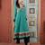 Green embroidered georgette a line trouser kurta dupatta readymade suits