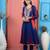 Royal-blue embroidered georgette anarkali trouser kurta dupatta readymade suits