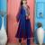 Royal-blue embroidered georgette anarkali trouser kurta dupatta readymade suits