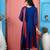 Royal-blue embroidered georgette anarkali trouser kurta dupatta readymade suits