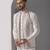 Ivory embroidered raw silk indo western