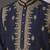 Blue embroidered raw silk kurta pajama