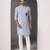Blue embroidered cotton kurta pajama