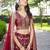 MAROON DOLA SILK SEQUINS ZARI EMBROIDERED LEHENGA CHOLI