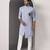 Blue embroidered cotton kurta pajama
