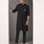 Black embroidered cotton kurta pajama