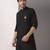 Black embroidered cotton kurta pajama