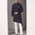 Blue plain cotton kurta pajama