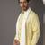 Yellow embroidered cotton kurta set