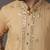Beige embroidered cotton kurta pajama